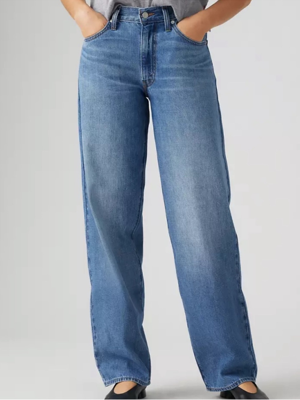 Levi's 28 x 30 Jeans Premium Baggy Dad Linen + Denim Lightweight Medium Wash NWT - Picture 7 of 15